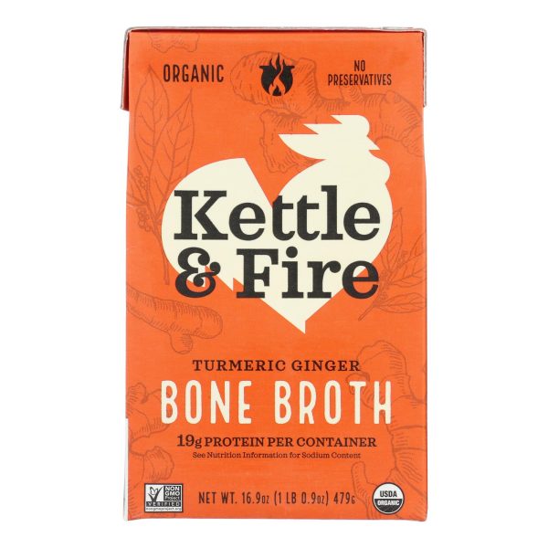 Kettle And Fire - Bone Broth Trmc Ginger Chicken - Case of 6 - 16.9 OZ - Image 3