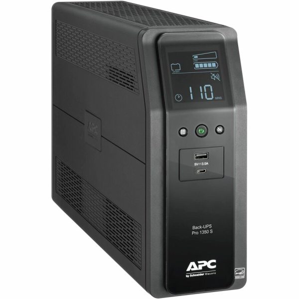 APC Back-UPS Pro, 1350VA/810W, Tower, 120V, 10x NEMA 5-15R outlets, Sine Wave, AVR, USB Type A + C ports, LCD, User Replaceable Battery - Image 4