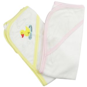 Infant Hooded Bath Towel (pack Of 2) 021-yellow--021b-pink