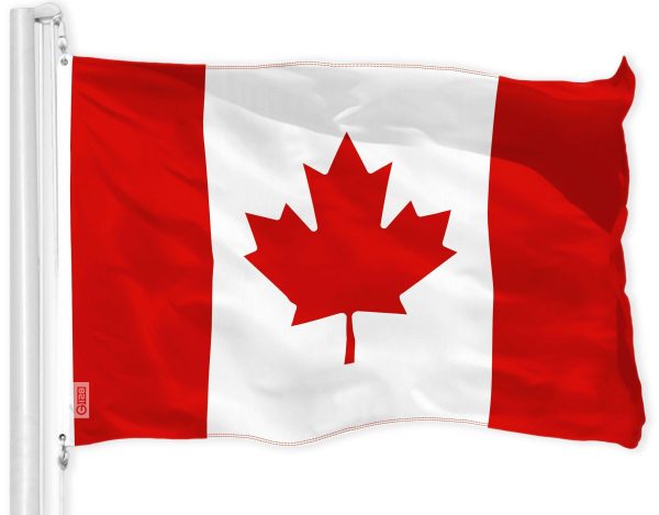 G128 Combo Pack: American USA Flag 4x6 Ft & Canada Canadian Flag 4x6 Ft | Both LiteWeave Pro Series Printed 150D Polyester, Brass Grommets - Image 2