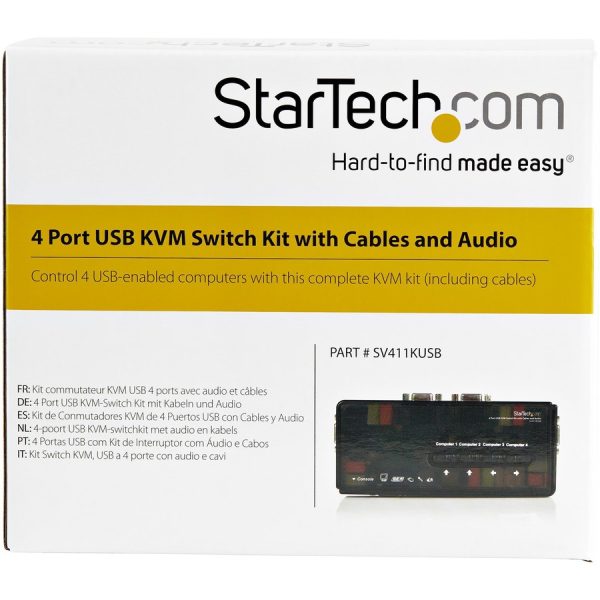 StarTech.com SV411KUSB - KVM / audio switch - USB - 4 ports - 1 local user - Image 3