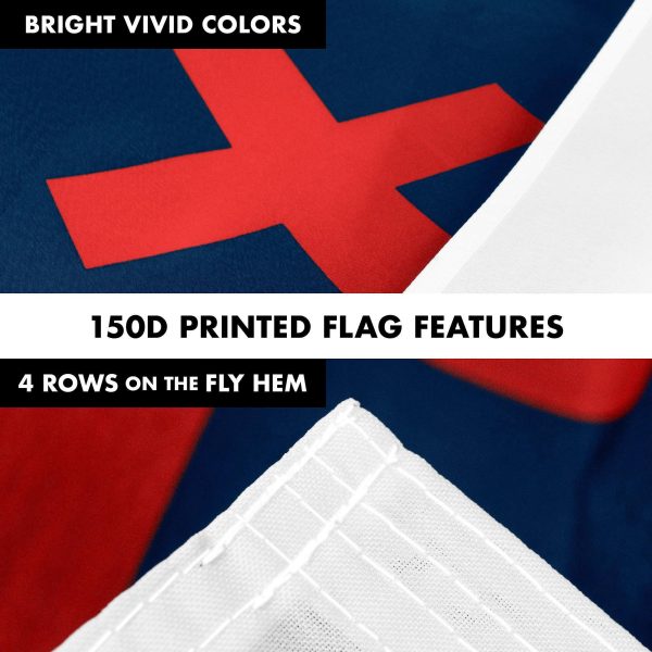 G128 Combo Pack: 5 Ft Tangle Free Aluminum Spinning Flagpole (Black) & Christian Flag 2x3 Ft, LiteWeave Pro Series Printed 150D Polyester | Pole with Flag Included - Image 5