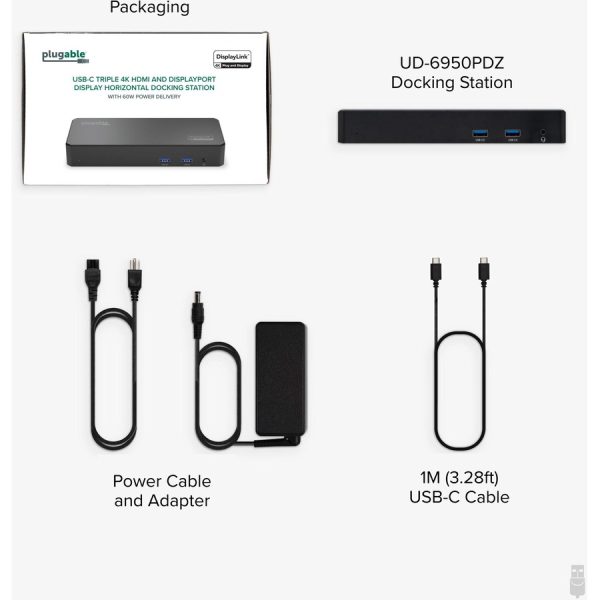 Plugable 12-in-1 USB C Triple Monitor Docking Station, Triple 4K Displays with 3X HDMI or 3X DisplayPort - Image 6