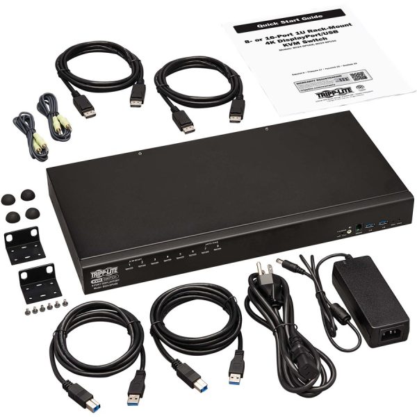 Eaton Tripp Lite Series 8-Port DisplayPort/USB KVM Switch with Audio/Video and USB Peripheral Sharing, 4K 60 Hz, 1U Rack-Mount, TAA - Image 3