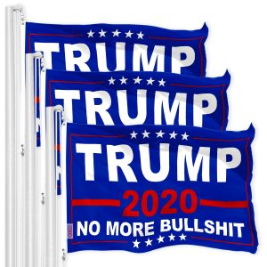 Trump No More Bullshit 2020 Flag 3x5 Ft 3-Pack Printed 150D Polyester By G128