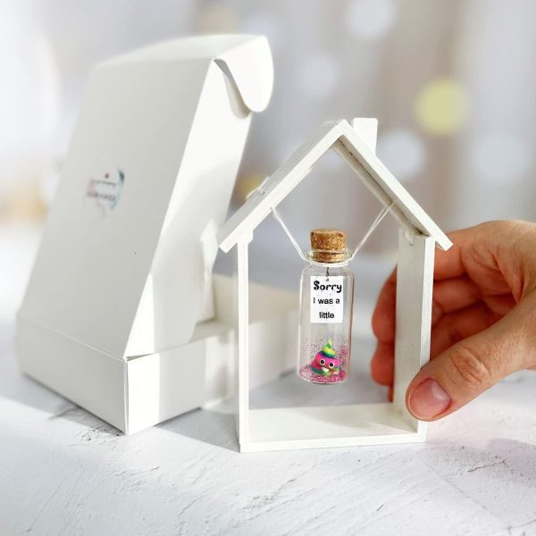 I'm Sorry Gifts for Her and Him   Personalised Apology Gift   Cute Poop in a Jar and Sorry Card   Forgive Me Present Idea (in White Wood Frame Sorry I was a little   Rainbow Poop) - Image 6