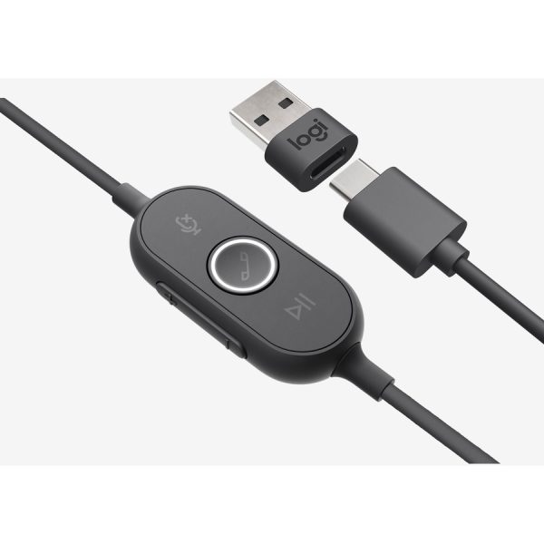 Logitech Zone 750 Wired On-Ear Headset with advanced noise-canceling microphone, simple USB-C and included USB-A adapter, plug-and-play compatibility for all devices - Image 4
