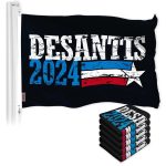 G128 5 Pack: DeSantis Election 2024 Flag | 3x5 Ft | LiteWeave Pro Series Printed 150D Poly | Election Flag, Indoor/Outdoor, Vibrant Colors, Brass Grommets, Thicker and More Durable Than 100D 75D Poly