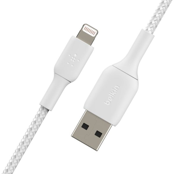 Belkin Braided Lightning to USB-A Cable (1m / 3.3ft, White) - Image 2