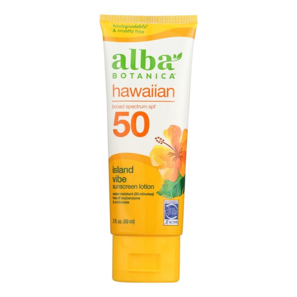 Alba Botanica - Sunscreen Lotion Island Vibes SPF50 - 1 Each-3 Fluid Ounces - Image 2