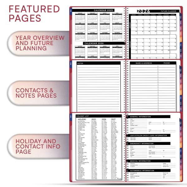 2025 Appointment Book & Planner   8.5 x 11 inches Large Tabbed Daily Hourly Weekly Planner Calendar & Schedule Book 15 Minute time Slots Business & Personal Planner Jan 2025  Dec 2025  Marron - Image 4
