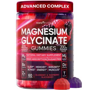 Magnesium Glycinate Gummies for Adults – 400mg Chewable Magnesium Gummies for Adults with 200mg Malate, B6 for Sleеp Support, Sugar-Free and Vegan Chews for Wellness