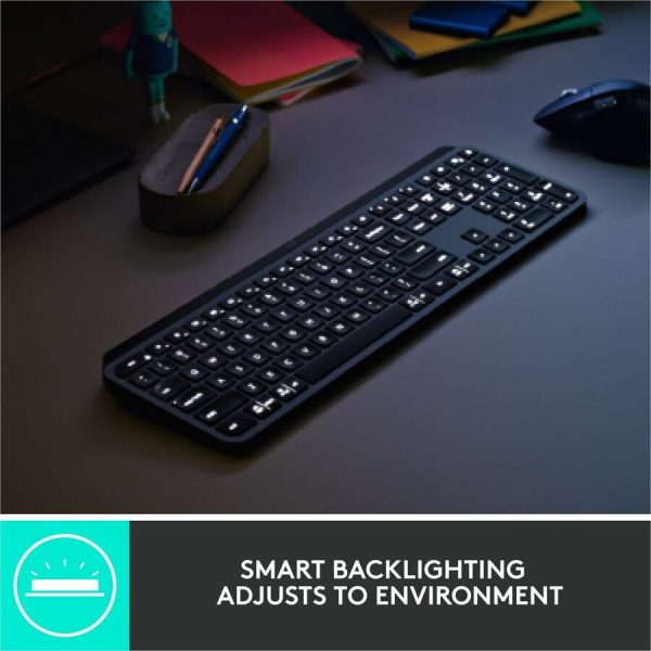 Logitech MX Keys Wireless Illuminated Keyboard for Business, Quiet Perfect-Stroke Keys, Logi Bolt Technology - Graphite - Image 7
