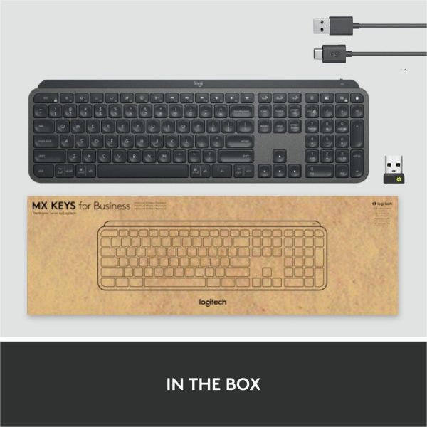 Logitech MX Keys Wireless Illuminated Keyboard for Business, Quiet Perfect-Stroke Keys, Logi Bolt Technology - Graphite - Image 9