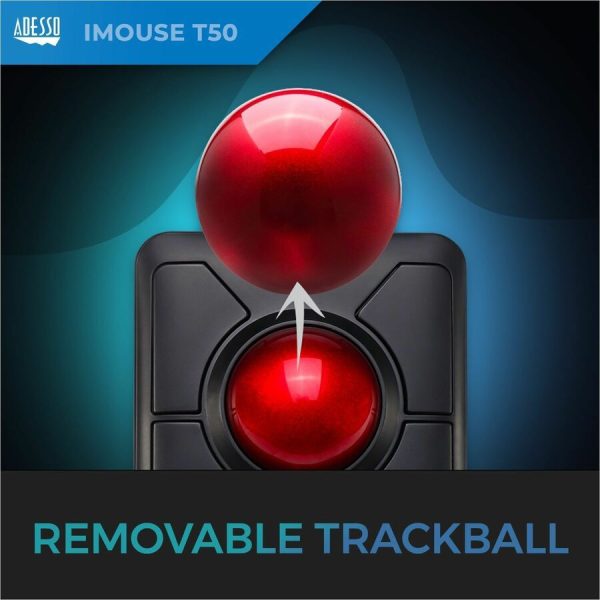 Adesso iMouse T50 - Wireless Programmable Ergonomic Trackball Mouse - Image 6