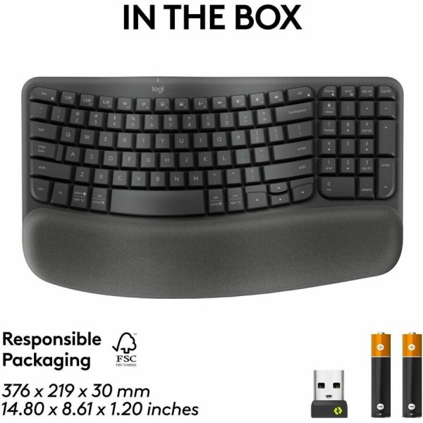 Logitech Wave Keys for Business, Wireless Ergonomic Keyboard with Cushioned Palm Rest, Logi Bolt, Graphite - Image 7