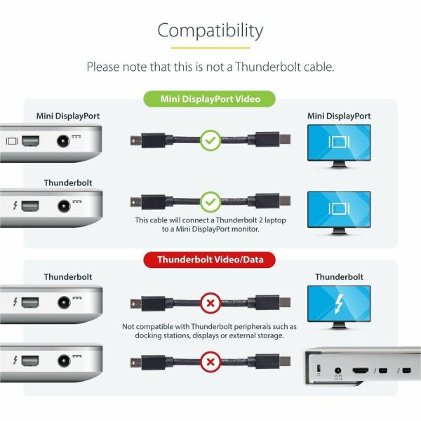 StarTech.com 3ft (1m) Mini DisplayPort Cable, 4K x 2K Ultra HD Video, Mini DisplayPort 1.2 Cable, Mini DP Cable for Monitor, mDP Cord, M/M - Image 2