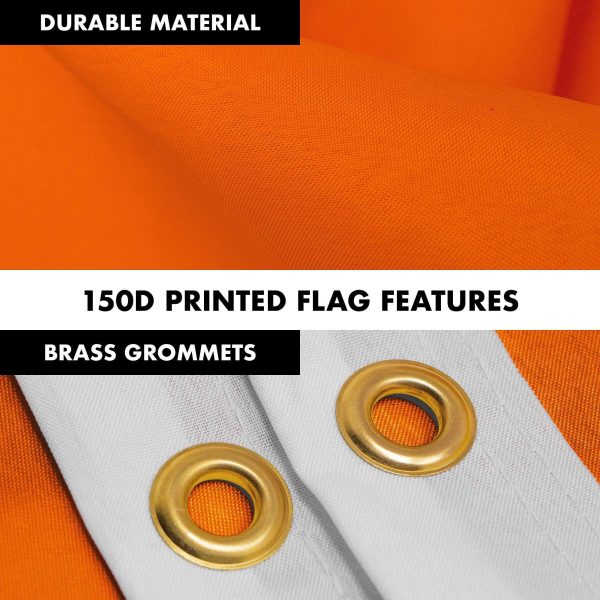 G128 Combo Pack: 5 Ft Tangle Free Aluminum Spinning Flagpole (Black) & Solid Orange Color Flag 2x3 Ft, LiteWeave Pro Series Printed 150D Polyester | Pole with Flag Included - Image 4