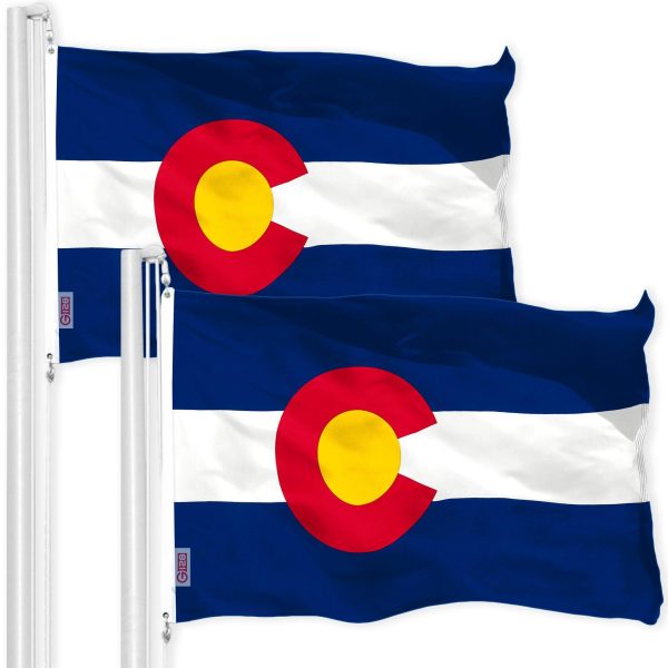 Colorado CO State Flag 3x5 Ft 2-Pack 150D Printed Polyester By G128