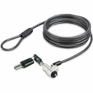 StarTech.com Laptop Cable Lock 6Ft Compatible w/ Noble Wedge®, Anti-Theft Keyed Lock, Security Cable Lock, Steel Cable Lock For Laptop