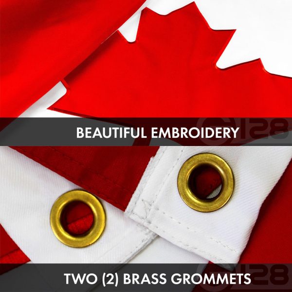 G128 Combo Pack: American USA Flag ToughWeave Series 6x10 Ft Single Sided & Canada Canadian Flag Double Sided 6x10 Ft Double ToughWeave Series | Both Embroidered Polyester, Brass Grommets - Image 7