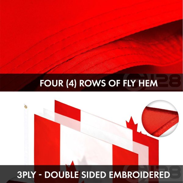 G128 Combo Pack: American USA Flag ToughWeave Series 6x10 Ft Single Sided & Canada Canadian Flag Double Sided 6x10 Ft Double ToughWeave Series | Both Embroidered Polyester, Brass Grommets - Image 8