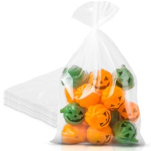 Gusseted Plastic Bags 4 x 2 x 8 inch. 100 Pack of 2 Mil Clear Plastic Bags for Packaging Products. Open Top Clear Gusseted Poly Bags. Waterproof Clear Treat Bags. Light Plastic Bread Bags
