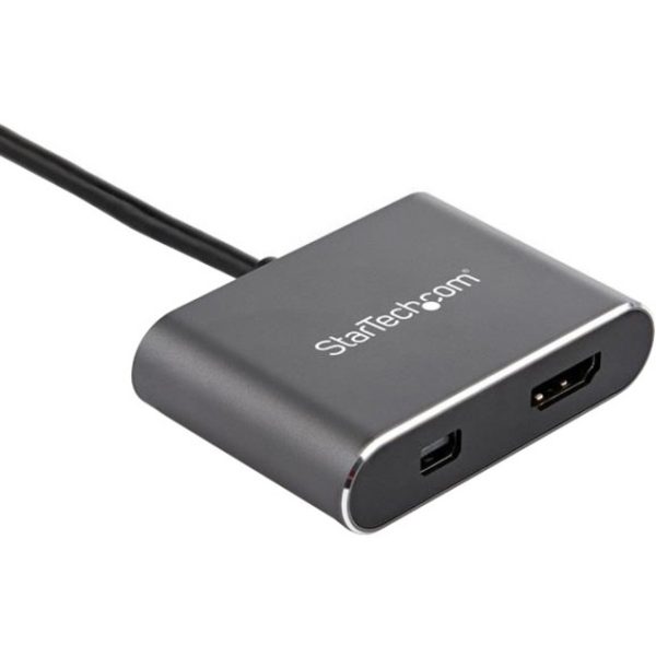 StarTech.com USB C Multiport Video Adapter - 4K 60Hz USB-C to HDMI 2.0 or Mini DisplayPort 1.2 Monitor Display Adapter - HBR2 HDR - Image 2