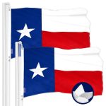 G128 2 Pack: Texas TX State Flag | 16x24 In | ToughWeave Series Embroidered 300D Polyester | Embroidered Design, Indoor/Outdoor, Brass Grommets