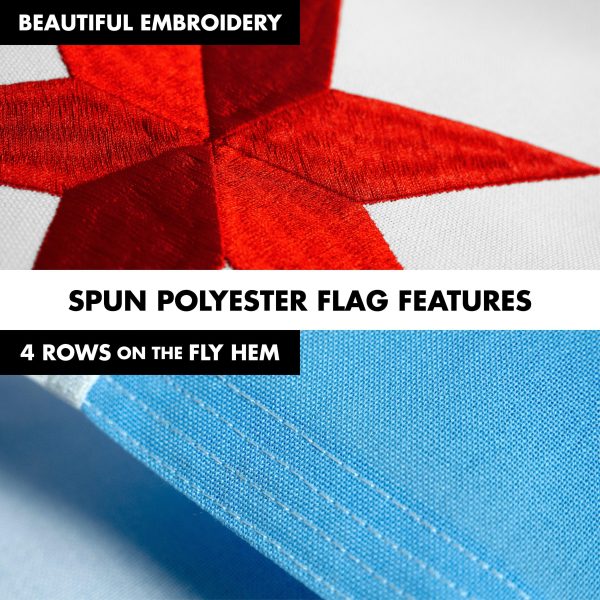 G128 Flag Pole 5 FT Silver Tangle Free & Chicago Flag 2.5x4 FT Combo Embroidered Spun Polyester - Image 5