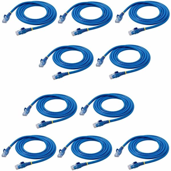 StarTech.com 5 ft. CAT6 Ethernet Cable - 10 Pack - ETL Verified - Blue CAT6 Patch Cord - Snagless RJ45 Connectors - 24 AWG - UTP - Image 2