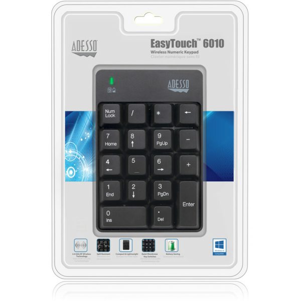 Adesso Wireless Spill Resistant 18-Key Numeric Keypad - Image 2