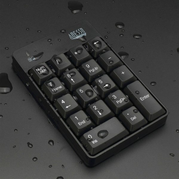 Adesso Wireless Spill Resistant 18-Key Numeric Keypad - Image 3