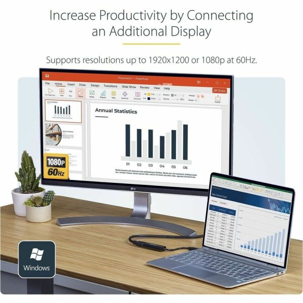 StarTech.com USB 3.0 to HDMI Adapter, USB to HDMI Monitor Converter for Windows, 1080P (no support for macOS/ChromeOS/Linux) - TAA - Image 2