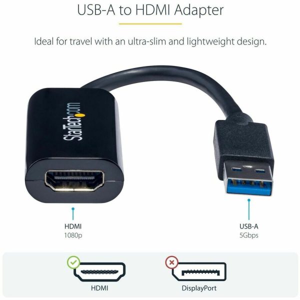 StarTech.com USB 3.0 to HDMI Adapter, USB to HDMI Monitor Converter for Windows, 1080P (no support for macOS/ChromeOS/Linux) - TAA - Image 3
