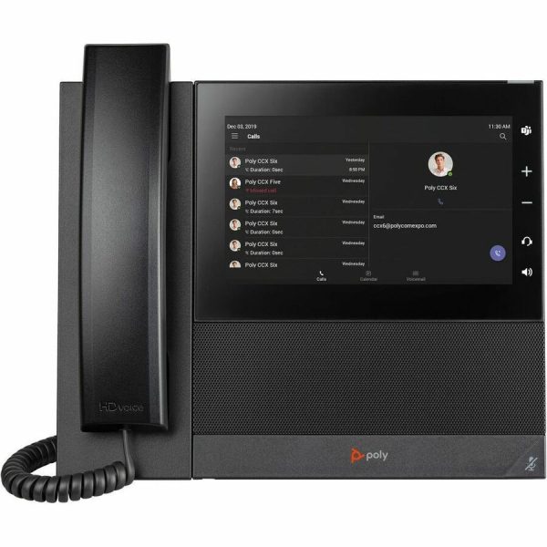 Poly CCX 600 IP Phone - Corded - Corded/Cordless - Wi-Fi, Bluetooth - Desktop - Black - Image 5