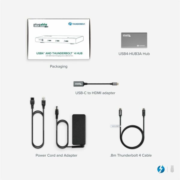 Plugable USB4 Hub, 5-in-1 Thunderbolt 4 Hub with 60W Charging, Single 8K or Dual 4K Display - Image 7