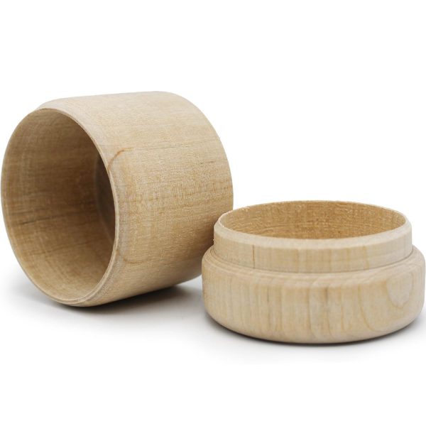 Unpainted Wooden Round Boxes with Lids   Set of 10 Mini Wood Craft Boxes   DIY Storage Containers for Crafts   Unfinished Blank Trinket Wood Boxes Size 2x2 Inch - Image 7