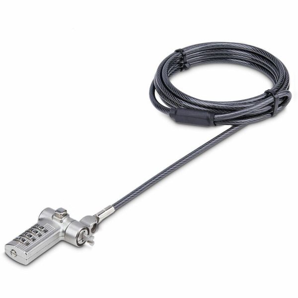 StarTech.com Universal Laptop Lock 6.6ft, Security Cable For Notebook Compatible w/Noble Wedge®/Nano/K-Slot; Keyless Combo. Locking Cable