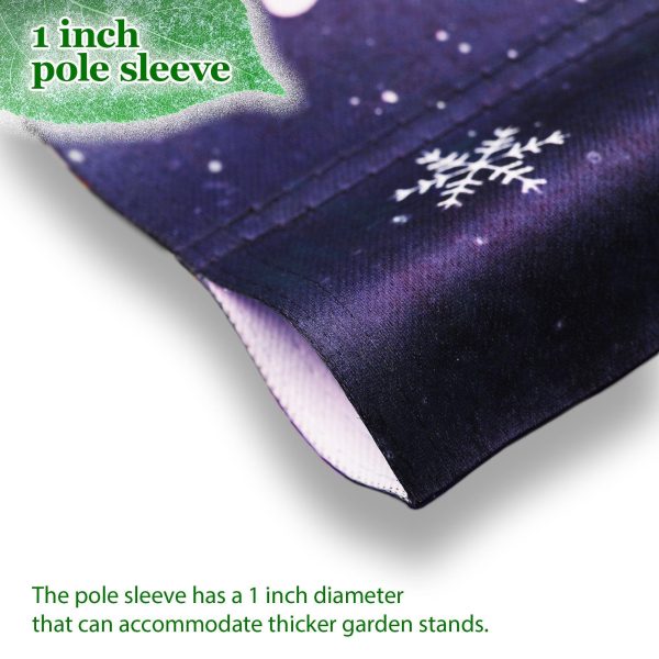 G128 Combo Pack: Garden Flag Stand Black 36 in x 16 in & Garden Flag Winter Decoration Cozy Owls with Scarves 12"x18" Double-Sided Blockout Fabric - Image 2