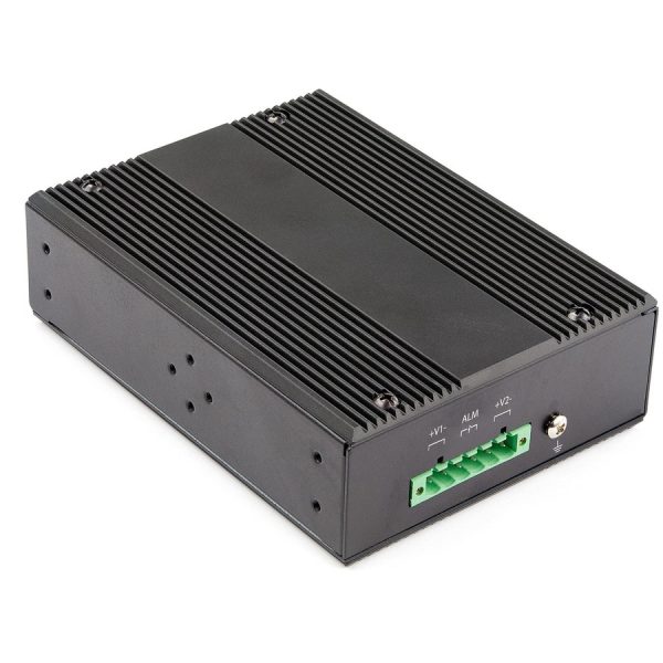 StarTech.com Industrial 6 Port Gigabit Ethernet Switch w/4 PoE RJ45 +2 SFP Slots 30W 802.3at PoE+ 12-48VDC 10/100/1000 Mbps -40C to 75C - Image 2