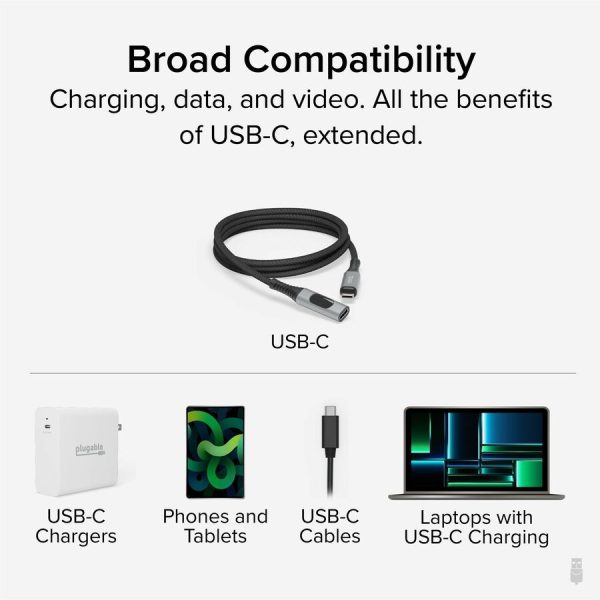 Plugable USB C Extension Cable 3.3 Ft, Digital Power Meter Tester for Monitoring USB-C Connections - Image 3