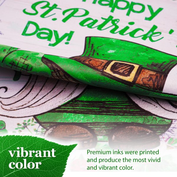 G128 Garden Flag Happy St. Patrick's Day Leprechaun Gnome 12"x18" Blockout Fabric - Image 6