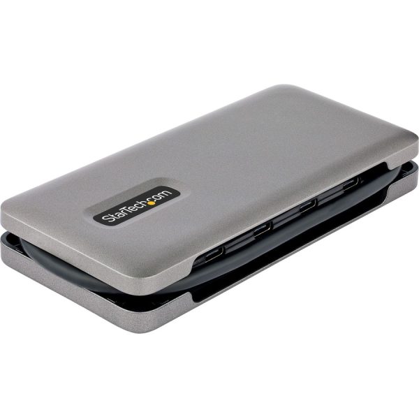 StarTech.com 4-Port USB-C Hub, USB 3.2 Gen 2, 10Gbps, 100W Power Delivery Pass-Through, 12.6in (32cm) Cable, Portable USB Expansion Hub - Image 4