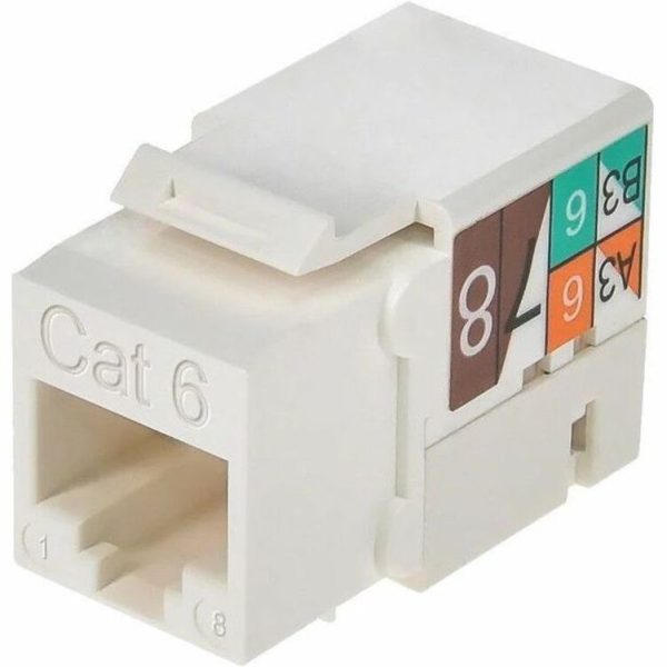 Monoprice Cat6 Punch Down Keystone Jack for 22-24AWG Solid Wire, White - Image 2