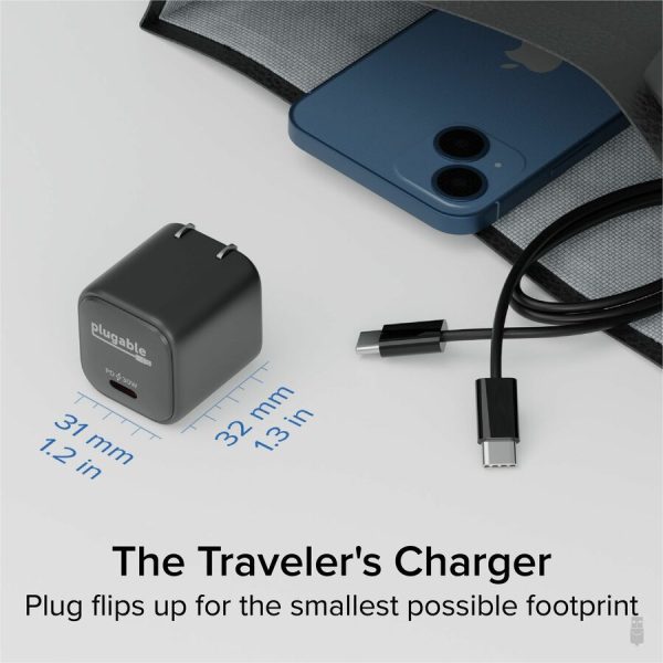 Plugable GaN USB C Charger Block, 30W Portable Charger, Foldable Prongs, 3 Pack - Image 2