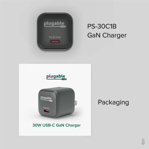Plugable GaN USB C Charger Block, 30W Portable Charger, Foldable Prongs, 3 Pack - Image 4