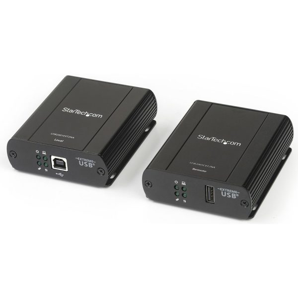 StarTech.com USB 2.0 Extender over Cat5e or Cat6 Ethernet Cable - 330ft/100m USB 2.0 Extender Adapter Kit w/ ESD & Metal Case - Powered