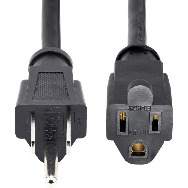 StarTech.com 3ft (1m) Power Extension Cord, NEMA5-15R to NEMA5-15P Black Extension Cord, 13A 125V, 16AWG, Computer Power Extension Cable - Image 3
