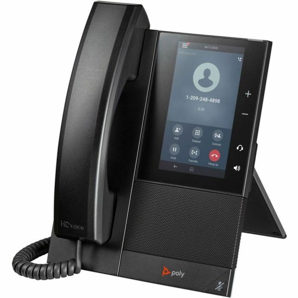 Poly CCX 505 IP Phone - Corded - Corded/Cordless - Wi-Fi, Bluetooth - Desktop, Wall Mountable - Black - Image 4